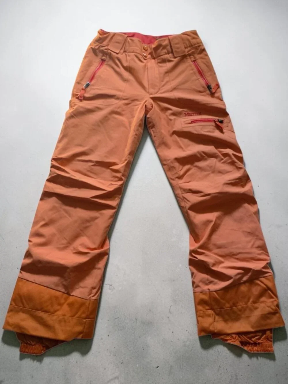MARMOT (LG) REFUGE GIRLS Fully Insulated Orange Snow Pants and Susprenders